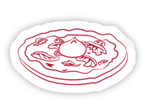 stickers pizza blanc ombre