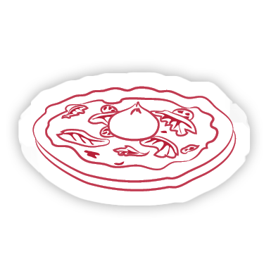 stickers pizza blanc ombre