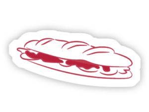 stickers sandwich blanc ombre